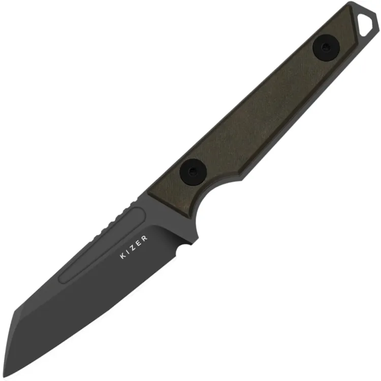 Нож Kizer Phasmids gray stonewash сталь AEB-L рукоять Chocolate Glacier Richlite