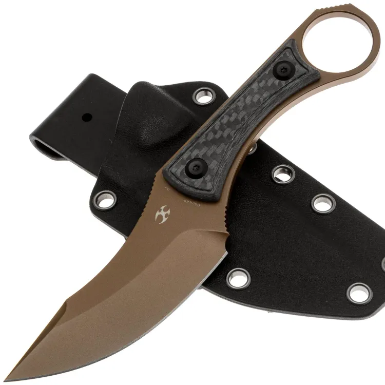 Нож Kansept Niko rose gold сталь D2 рукоять Twill Carbon Fiber