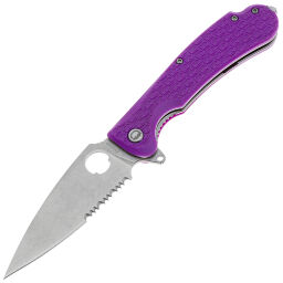 Нож Daggerr Resident DL serrated stonewash сталь 8Cr14MoV рукоять Purple FRN