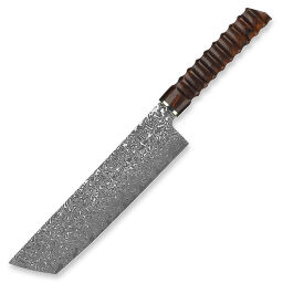 Нож кухонный Xin Cutlery Nakiri сталь VG-10/Damascus рукоять Dark Maple Burl Wood/Brass (XC129)