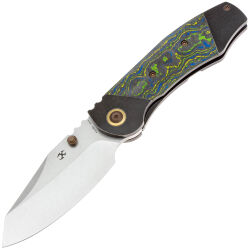 Нож Kansept Caveman stonewash сталь CPM-20CV рукоять Blackwash Titanium/Gecko Camo CF