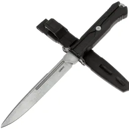 Нож Mr.Blade Leshiy stonewash сталь AUS-8 рукоять Black Elastron