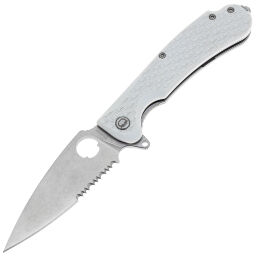 Нож Daggerr Resident DL serrated stonewash сталь 8Cr14MoV рукоять White FRN