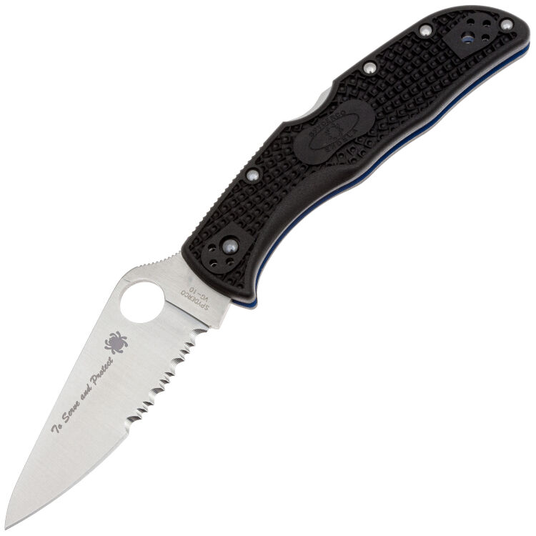 Нож Spyderco Endela Thin Blue Line сталь VG-10 рукоять Black FRN (C243FPSBKBL)