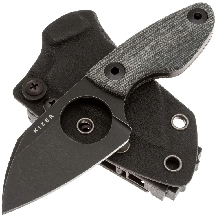 Нож Kizer Nightjar black PVD сталь AUS-10 рукоять Norplex UltreX Micarta