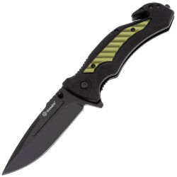 Нож Ganzo G628-GR cталь 8Cr14 рукоять Black PP/Green Aluminum