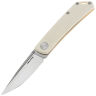 Нож Real Steel Luna Phantom Flipper Double Detent Ball satin сталь D2 рукоять Ivory G10 (7008IS)