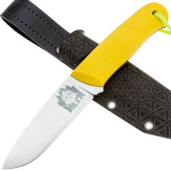 Нож 7 Ножей Йети Гибрид конвекс сталь N690 рукоять Yellow G10