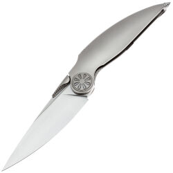 Нож Rike Knife Predator сталь M390 рукоять Plain Grey Titanium