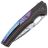 Нож We Knife Exciton сталь Heimskringla Damasteel рукоять Black Ti/Flamed Ti spacer