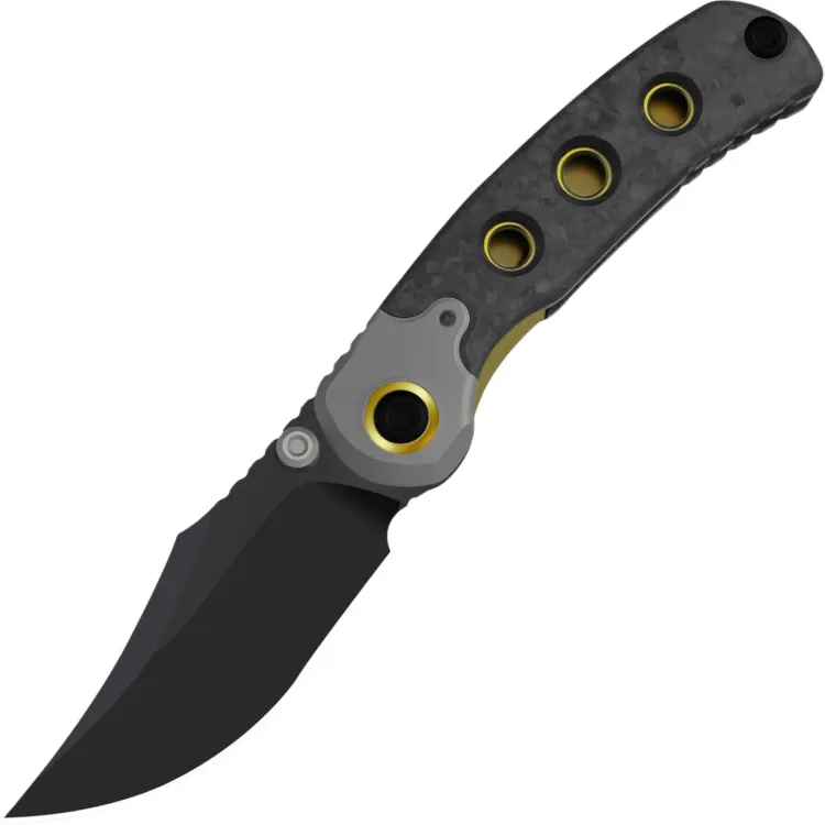 Нож Kizer Pioneer Bowie DLC сталь M390 рукоять Marble Carbon Fiber/Titanium