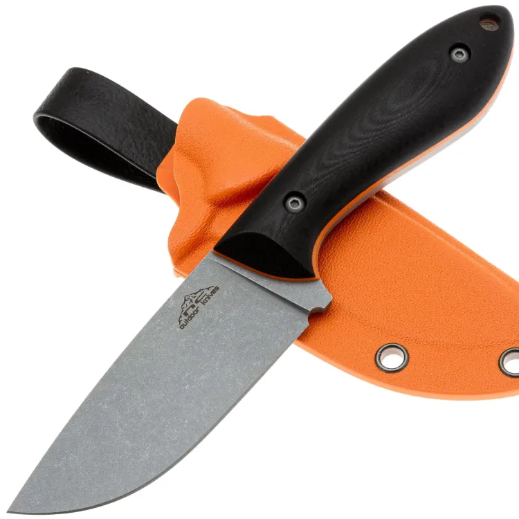 Нож N.C. Custom Crony stonewash сталь AUS-10 рукоять Black/Orange G10