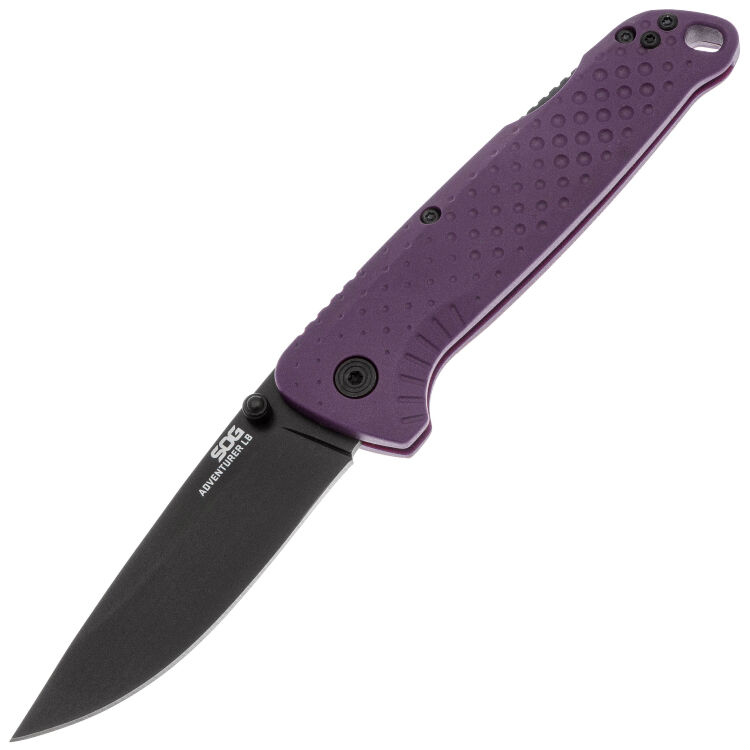 Нож SOG Adventurer LB black сталь Cryo 5CR15MOV рукоять Purple GRN (13-11-04-43)
