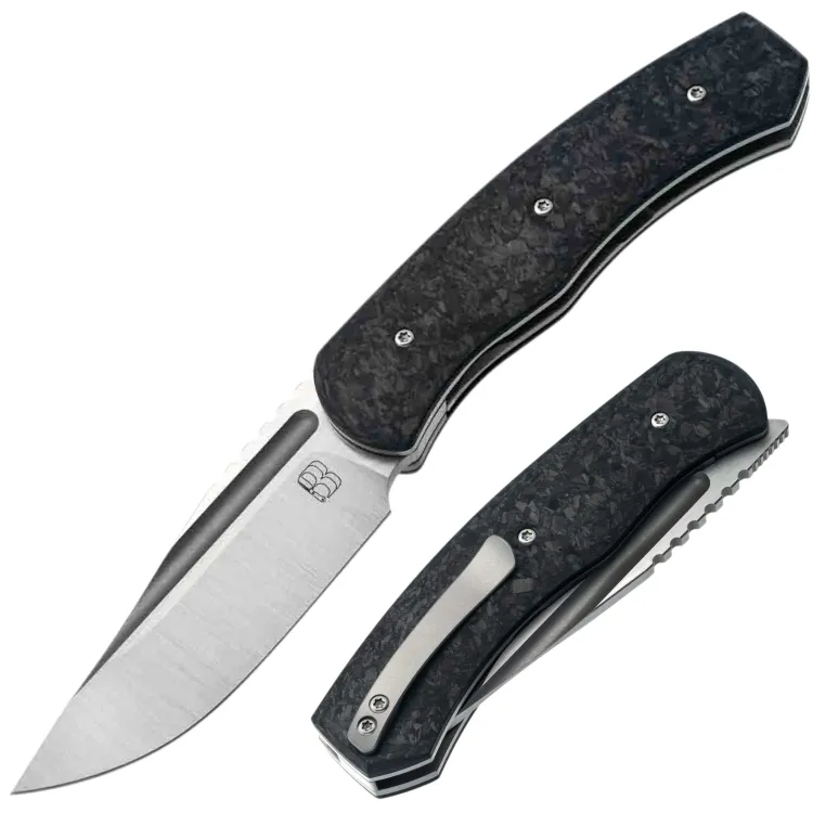 Нож Berg Blades Alpha satin сталь MagnaCut рукоять Marble Carbon Fiber