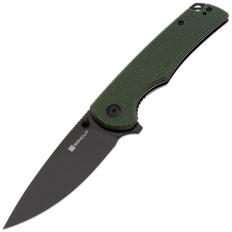 Нож Sencut Praktisk black сталь 9Cr18MoV рукоять Green Canvas Micarta (S24019-3)
