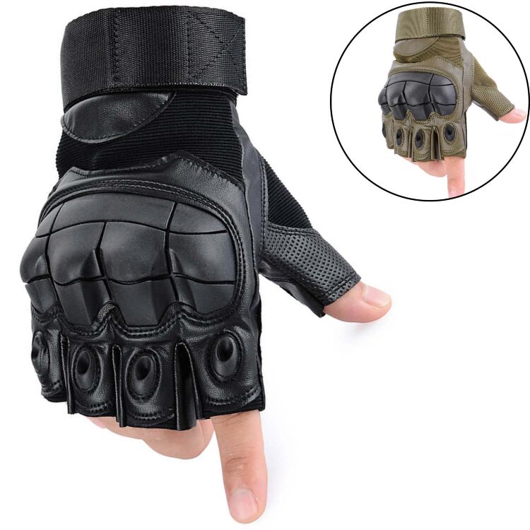 Перчатки тактические WTACTFUL PU Leather Fingerless Gloves