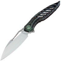 Нож Rike Knife Thor6 сталь M390 рукоять Black/Green Titanium