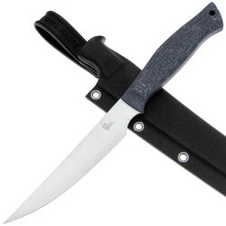 Нож филейный Owl Knife FS130 сталь N690 рукоять микарта Джинс серая