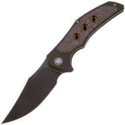Нож WE Knife Magnetron blackwash сталь CPM-20CV рукоять Black Ti/Copper Foil CF