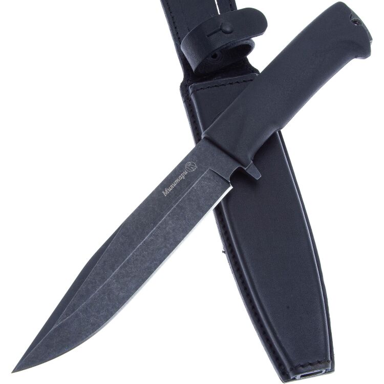 Нож Кизляр Милитари блэквош сталь AUS-8 рукоять эластрон (014302)