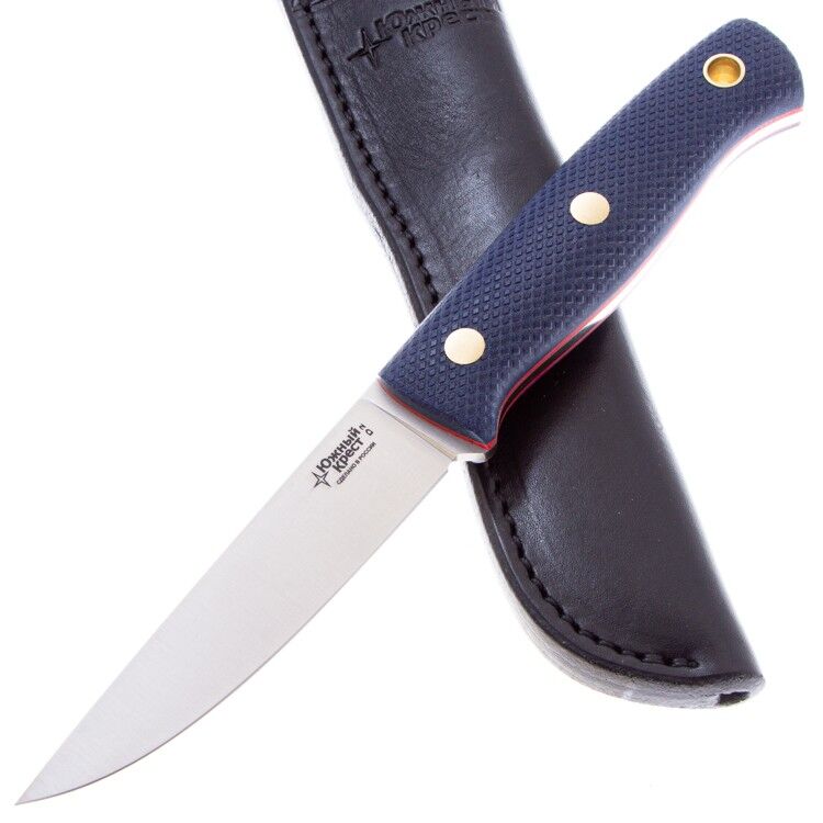 Нож Южный Крест Рыбацкий S сталь D2 рукоять микарта синяя (213.0956)
