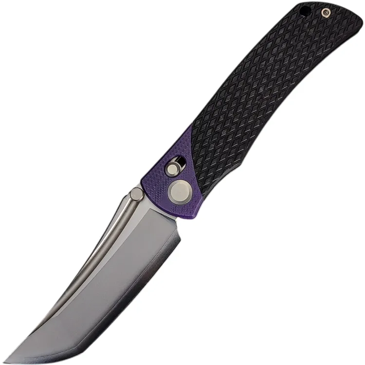 Нож TuoTown SIG сталь T10S-M3 рукоять Purple G10/Carbon Fiber