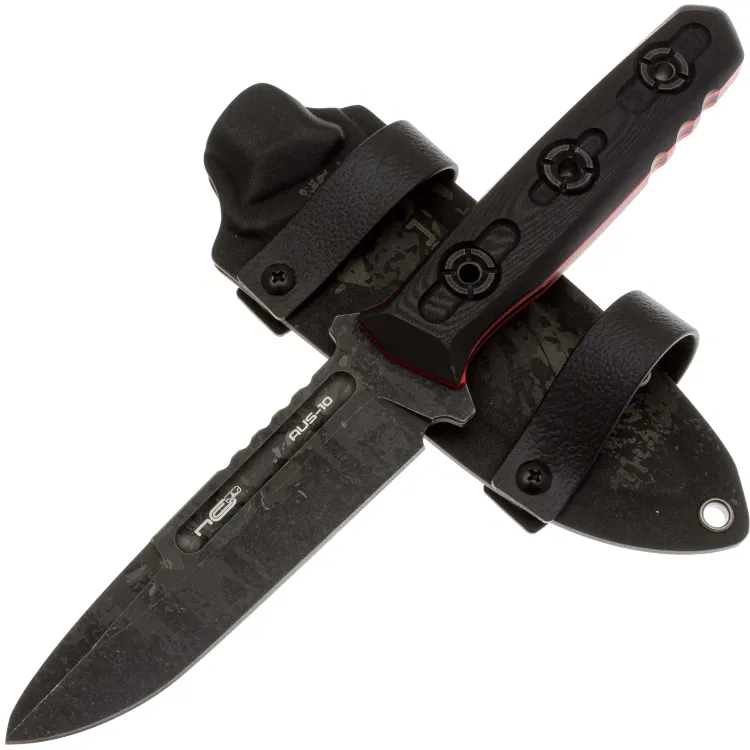 Нож N.C. Custom Parachuter LE Ghost сталь AUS-10 рукоять Black/Red G10