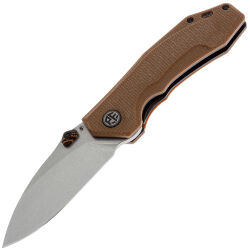Нож Petrified Fish Havrog stonewash сталь K110 рукоять Brown Micarta