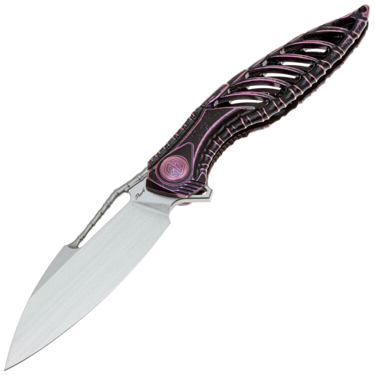 Нож Rike Knife Thor6 сталь M390 рукоять Black/Purple Titanium