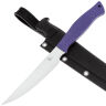 Нож филейный Owl Knife FS130 сталь N690 рукоять микарта Джинс фиолетовая