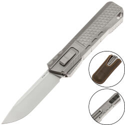 Нож Remette Sharp Leopard сталь M390 рукоять Titanium/Marble CF (ZL301E)