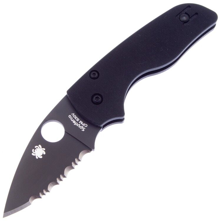 Нож Spyderco Lil' Native Serrated Black сталь S30V рукоять G10 (C230GSBBK)