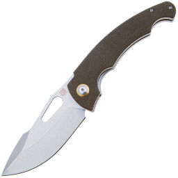 Нож Artisan Cutlery Xcellerator stonewash сталь AR-RPM9 рукоять Green Micarta