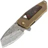 Нож Бульдог сталь Elmax/Damascus рукоять красный мраморный карбон/титан бронза (Чебурков А.И.)