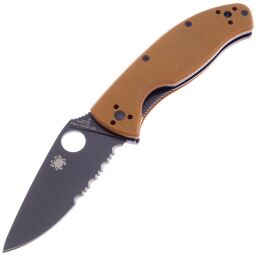 Нож Spyderco Tenacious Black PS сталь 8Cr13MoV рукоять Brown G10 (C122GPSBBN)