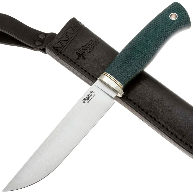 Нож Южный Крест Длинный Джек Эксперт сталь М390 рукоять мельхиор/микарта изумруд (371.5352 М390)