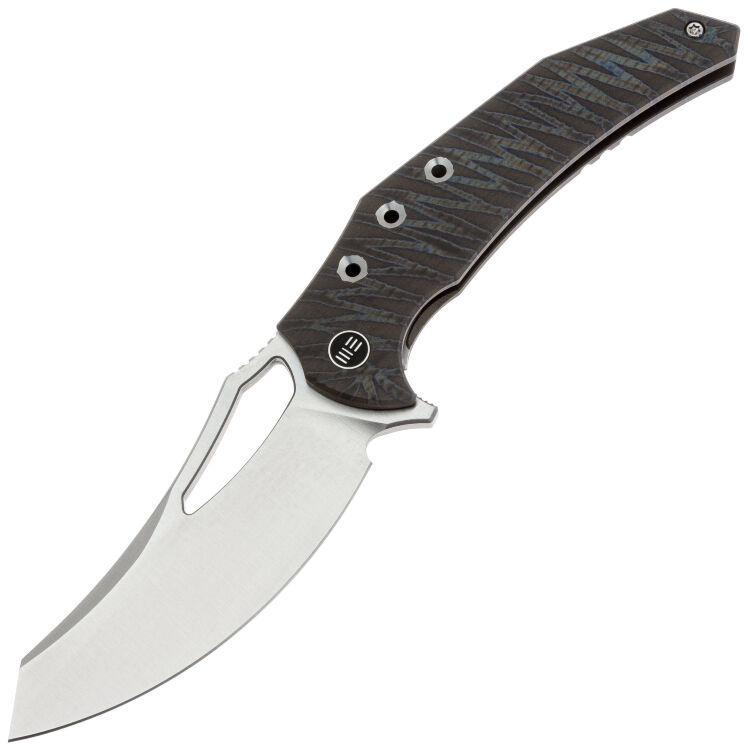 Нож WE Knife Epaulette satin сталь M390 рукоять Diamond Pattern Tiger stripe Titanium (WE24024-2)