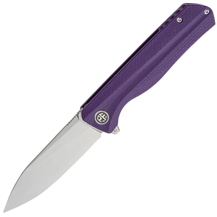 Нож Petrified Fish Forward stonewash сталь D2 рукоять Purple G10