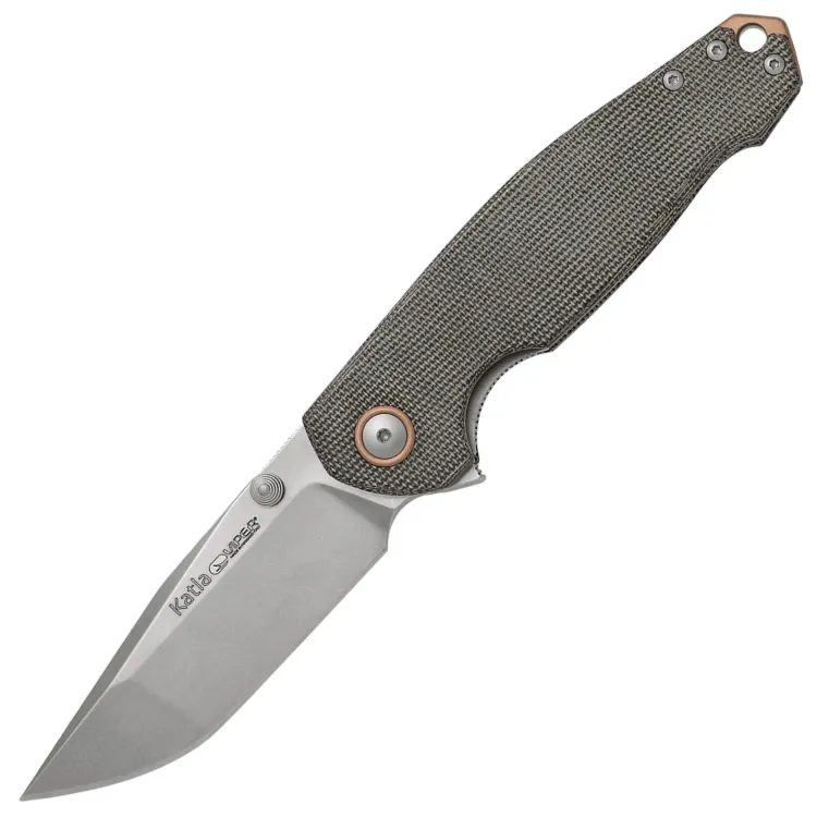 Нож Viper Katla stonewash сталь M390 рукоять Green canvas micarta (V5982CG)