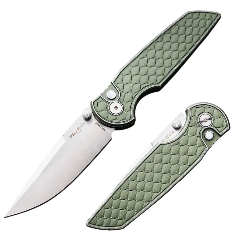 Нож Pro-Tech TR-3 Integrity satin сталь MagnaCut рукоять Green Battleworn Reptile Aluminium