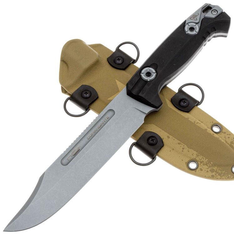 Нож N.C. Custom Comandante stonewash сталь AUS-10 рукоять Black G10