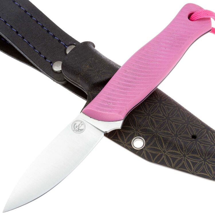 Нож 7 Ножей Колибри Гибрид конвекс сталь N690 рукоять Pink G10
