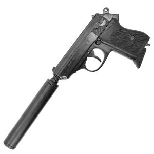 Макет пистолет Вальтер Waffen-SSPPK DE-1311 с глушителем (Denix)  (D7/1311)