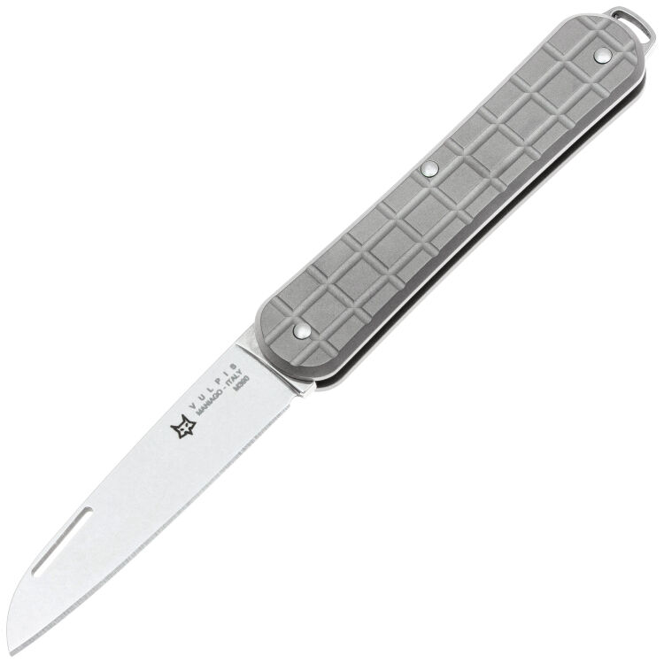Нож FOX Vulpis 55 сталь M390 рукоять Grenade Pattern Gray Titanium (FX-VPGP130 Ti)