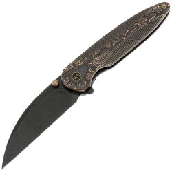 Нож WE knife Zenthra blackwash сталь M390 рукоять Titanium/Copper Foil CF (WE24021C-3)