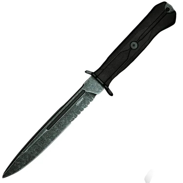 Нож Mr.Blade Leshiy serrated blackwash сталь AUS-8 рукоять Black Elastron